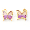 Light Gold Plated Alloy Enamel Pendants ENAM-R136-24A-2