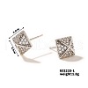 Shiny Delicate Stud Earrings with Vintage Pyramid Design and Full Rhinestones DN2291-1-1