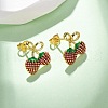 Brass Enamel Stud Earrings EJEW-D322-06G-01-2