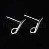 Rhodium Plated 925 Sterling Silver Stud Earring Findings X-STER-K168-118P-5