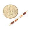 Faceted Round Natural Carnelian & Red Jasper & Potato Natural Cultured Freshwater Pearl Beaded Connector Charms PALLOY-JF03531-01-4