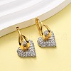 Brass Micro Pave Clear Cubic Zirconia Hoop Earrings EJEW-D322-08PG-02-2