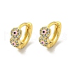 Brass Micro Pave Cubic Zirconia Hoop Earring EJEW-C088-26G-01-1
