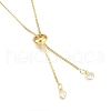 Brass Box Chains Slider Bracelet Making with Clear Cubic Zirconia Tiny Charms BJEW-N021-03-2