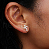 Elegant Cross Brass Stud Earrings XC2050-4