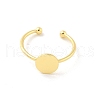Brass Open Cuff Ring Components KK-G518-06G-03-2