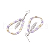 304 Stainless Steel & Glass Seed Beads Dnagle Earrings for Women EJEW-MZ00397-01-4