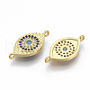 Brass Micro Pave Cubic Zirconia Links connectors ZIRC-T005-032G-2