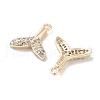 Brass Micro Pave Clear Cubic Zirconia Charms KK-F871-33G-2