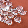 Heart Alloy Glass Pendants X-GLAA-Q049-20mm-01P-1