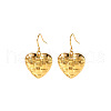 Stainless Steel Vintage French Heart Dangle Earrings for Women TI9368-2-2