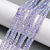 Transparent Baking Painted Glass Beads Strands DGLA-F002-02B-08-2