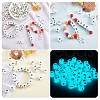 20Pcs Luminous Cube Letter Silicone Beads 12x12x12mm Square Dice Alphabet Beads with 2mm Hole Spacer Loose Letter Beads for Bracelet Necklace Jewelry Making JX437B-3