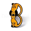 Cat Initial Letter Enamel Pin JEWB-A005-27-B-1