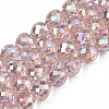 Electroplate Transparent Glass Beads Strands EGLA-N002-26-C01-1