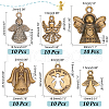   60PCS 6Style Angel Tibetan Style Alloy Pendants TIBEP-PH0001-64-2