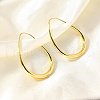 Teardrop Brass Dangle Earrings EJEW-R018-01G-3