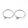 316 Surgical Stainless Steel Hoop Earring Findings STAS-J025-01A-P-2