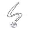 Non-Tarnish 304 Stainless Steel Pendant Necklaces NJEW-C042-01P-3