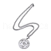 304 Stainless Steel Pendant Necklaces NJEW-C042-01P-3