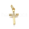 Brass Micro Pave Cubic Zirconia Pendants KK-Z100-39G-01-1