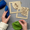 Wooden Square Frame Crochet Ruler DIY-WH0537-003-5