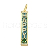 Real 18K Gold Plated Brass Micro Pave Cubic Zirconia Pendants KK-R159-07B-G-1