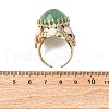 Half Round Natural Green Aventurine Cubic Zirconia Cuff Rings RJEW-M076-01G-05-3