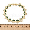 Brass Micro Pave Cubic Zirconia Link Bracelets for Women BJEW-Z126-05G-01-5