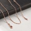 Brass Cable Chain Necklaces for Women NJEW-D302-20RG-3