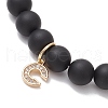 Round Natural Mixed Gemstone Beads Stretch Bracelets BJEW-JB11239-3