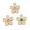 Brass Micro Pave Cubic Zirconia Slide Charms ZIRC-I068-19G-1