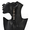 Zinc Alloy Enamel Flower Dangle Earrings EJEW-JE06462-03-2