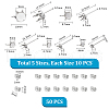 Unicraftale 50Pcs 5 Style 304 Stainless Steel Post Stud Earring Settings STAS-UN0053-91-3