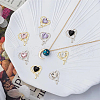DELORIGIN 16Pcs 8 Colors Glass Melting Heart Pendant PALLOY-DR0001-02-6