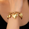 Heart with Rose Alloy Charm Bracelets FS-WGB88A7-01-1