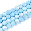 Electroplate Glass Beads Strands EGLA-T021-6mm-15-01-1