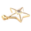 Brass Micro Pave Clear Cubic Zirconia Pendants ZIRC-J025-30G-04-2
