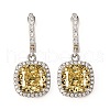 925 Sterling Silver Micro Pave Cubic Zirconia Dangle Hoop Earrings EJEW-F371-01A-02-2