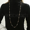 Fashionable Glass & Plastic Imitation Pearl Round Teardrop Beaded Long Necklaces for Women ZZ8704-1-1