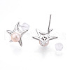 Star Brass Natural Pearl Stud Earrings PEAR-N020-05V-4