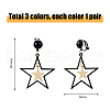 FIBLOOM 3 Pairs 3 Colors Brass Clip-on Earrings EJEW-FI0002-71-2
