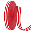 AHADERMAKER 25 Yards Polyester Striped Ribbons DIY-GA0006-85-1