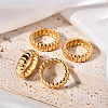 Wave Texture 304 Stainless Steel Finger Rings WGA78FE-02-1