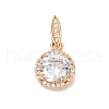 Brass Micro Pave Cubic Zirconia Pendants KK-E795-11KCG-02-1
