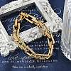 304 Stainless Steel Trapezoid Link Chain Bracelets for Women Men BJEW-F488-40G-1
