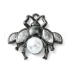 Rack Plating Brass with ABS Imitation Pearl Pendants KK-G501-18EB-1