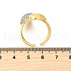 Brass Micro Pave Cubic Zirconia Cuff Rings for Women RJEW-F184-04GP-5