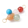 Mixed Gemstone Connector Charms PALLOY-JF02224-01-3