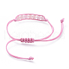 Adjustable Natural Rose Quartz Braided Bead Bracelets BJEW-JB04560-01-3